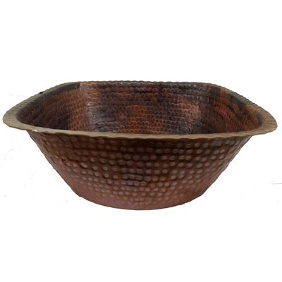 Rustic Square Copper Foot Wash Soaking Therapy Pedicure Bowl Garden Planter Fountain