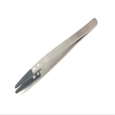 160mm Fiber Tip Non-Magnetic Tweezers for Beads & Gemstones Non Marring Safe Antimagnetic Tip Tips Tweezer Non-Marring 6-1/4"