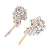 2PCS Women Lady Rhinestone Hair Clips Wing Graphics Hairpin Side Clip Bobby Pin Hair Accessories (White)