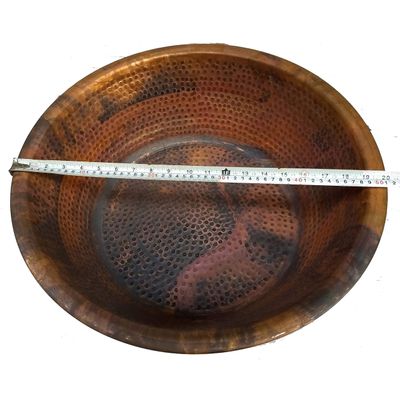 20 inches Large Rustic Copper Foot Rub Spa Beauty Salon Massage Pedicure Bowl