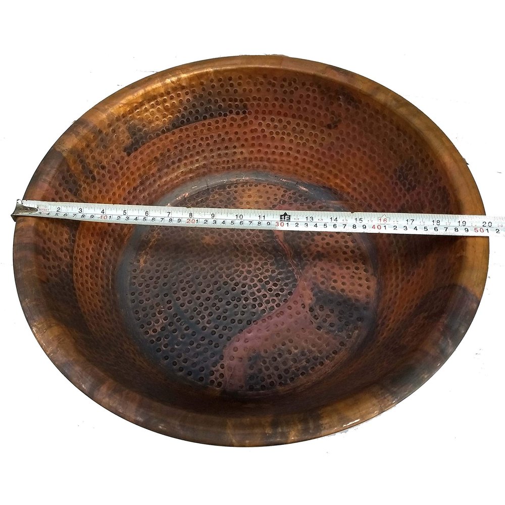 20 inches Large Rustic Copper Foot Rub Spa Beauty Salon Massage Pedicure Bowl