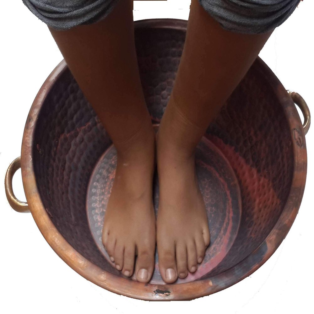 Side Handles Copper Pedicure Bowl
