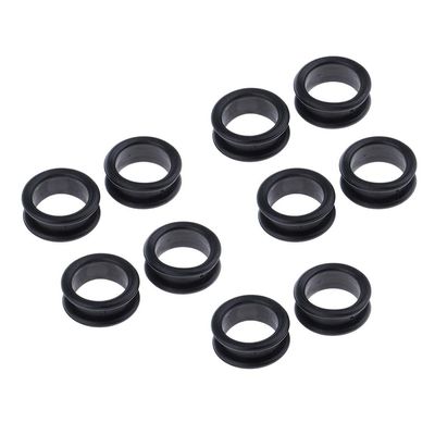 10pcs Barber Hair Shears Scissors Finger Rings Grips Inserts, Soft Silicone Finger Inserts for Hair Trimming Scissors - Black