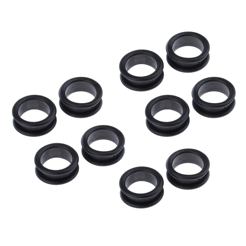 10pcs Barber Hair Shears Scissors Finger Rings Grips Inserts, Soft Silicone Finger Inserts for Hair Trimming Scissors - Black