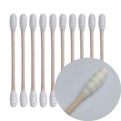 800pcs Natural Wood Stick Cotton Swabs - Double Spiral Cotton tips with Sturdy Handle - Multipurpose