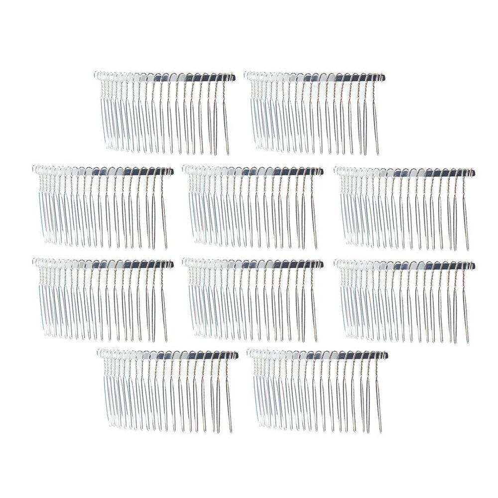 10pcs Metal Hair Combs 20 Teeth Barrette Hair Clip Findings for DIY Bride Hair Accessories Hair Jewelry