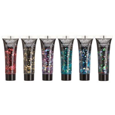 Mystic Chunky Glitter Gel by Moon Glitter - 0.40fl oz - Set of 6 - Glitter Face Paint