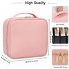 Bvser Travel Makeup Case, PU Leather Portable Organizer Makeup Train Case Makeup Bag Cosmetic Case with Adjustable Dividers for Cosmetics Makeup Brushes Women (Pink) view 2