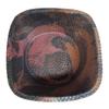 Square Rustic Fire Patina Copper Foot Rub Spa Beauty Salon Massage Pedicure Side Handles Bowl view 2