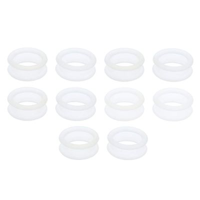 10pcs Barber Hair Shears Scissors Finger Rings Grips Inserts, Soft Silicone Finger Inserts for Hair Trimming Scissors - White