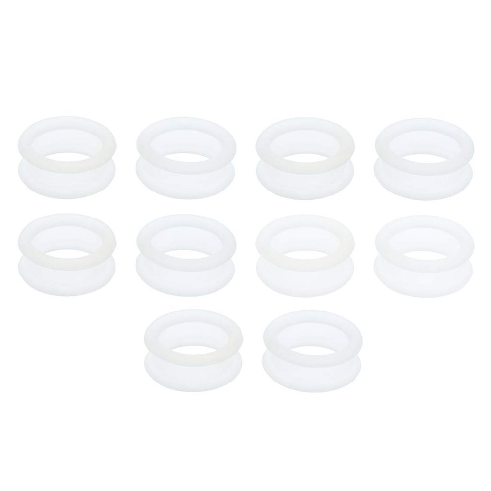 10pcs Barber Hair Shears Scissors Finger Rings Grips Inserts, Soft Silicone Finger Inserts for Hair Trimming Scissors - White