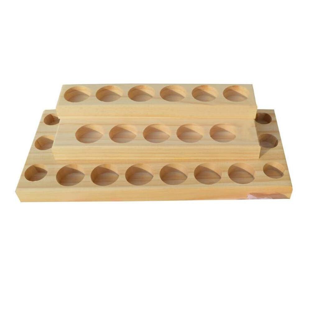 11/23/30 Holes Wooden Essential Oil Tray Handmade Wood Display Rack Demonstration Station for 5-15ml Bottles,Essential Oil Storage Box Case,Aromatherapy Oil Bottle Organizer Storage Holder Stand (23 Holes)