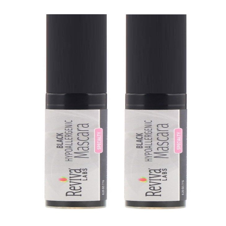Reviva Labs Hypoallergenic Soap-Free Black Mascara, 0.25 ounce (Pack of 2)