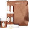 LaLicious Brown Sugar Vanilla Skin Care Travel Set - Whipped Sugar Scrub, Shower Gel / Bubble Bath, Body Butter & Body Oil in a Luxe Velour Makeup Bag (4 Piece Kit) view 1