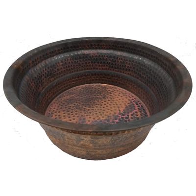 Rustic Tempered Vintage Finish Pure Copper Multi Decorative Manicure Kids Feet Washing Pedicure Fruits Planter Bowl Garden Flowers Basin Pot Garden Fountain Planter Flowers Cauldron