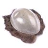 "Skin Base" All PU Skin Base 0.12-0.14mm Thickness Custom Customized Men Human Hair System Replacement Toupee Hairpiece(#1B50 Natural Black Brown Color with 50% White Grey Gray Hair) view 1