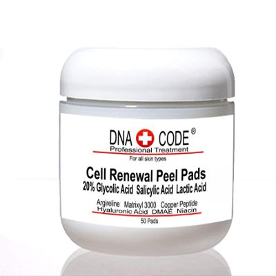 Magic AntiAging Peel Pads-20% Glycolic Cell Renewal Peel Pads+ Salicylic, Lactic Acid, Argireline, DMAE, Improves Fine Line Wrinkles, Lighten, Collagen Growth