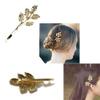 AKOAK 6 Pcs Golden Olive Branch Hairpins Gorgeous Hair Accessories for Bride Wedding and Daily Wear view 2
