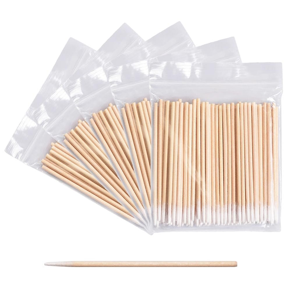 AKOAK 500 Pcs Tattoo 7CM Pointed Cotton Swabs, Cotton Swab Pointed, Cotton Swab Wooden Stick, Cotton Swab Applicator, Tattoo Permanent Supplies, Cosmetic Makeup Applicator