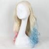 SERENEWIG 24" Cosplay Drag Queen Wigs Hairstyle 60 White Blonde Ombre Half Baby Pink/Half Sapphire Blue Synthetic Lace Front Wigs for Women Party Use Blonde Ombre Pastel Pink Blue Wig view 2
