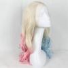 SERENEWIG 24" Cosplay Drag Queen Wigs Hairstyle 60 White Blonde Ombre Half Baby Pink/Half Sapphire Blue Synthetic Lace Front Wigs for Women Party Use Blonde Ombre Pastel Pink Blue Wig view 3