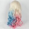 SERENEWIG 24" Cosplay Drag Queen Wigs Hairstyle 60 White Blonde Ombre Half Baby Pink/Half Sapphire Blue Synthetic Lace Front Wigs for Women Party Use Blonde Ombre Pastel Pink Blue Wig view 4
