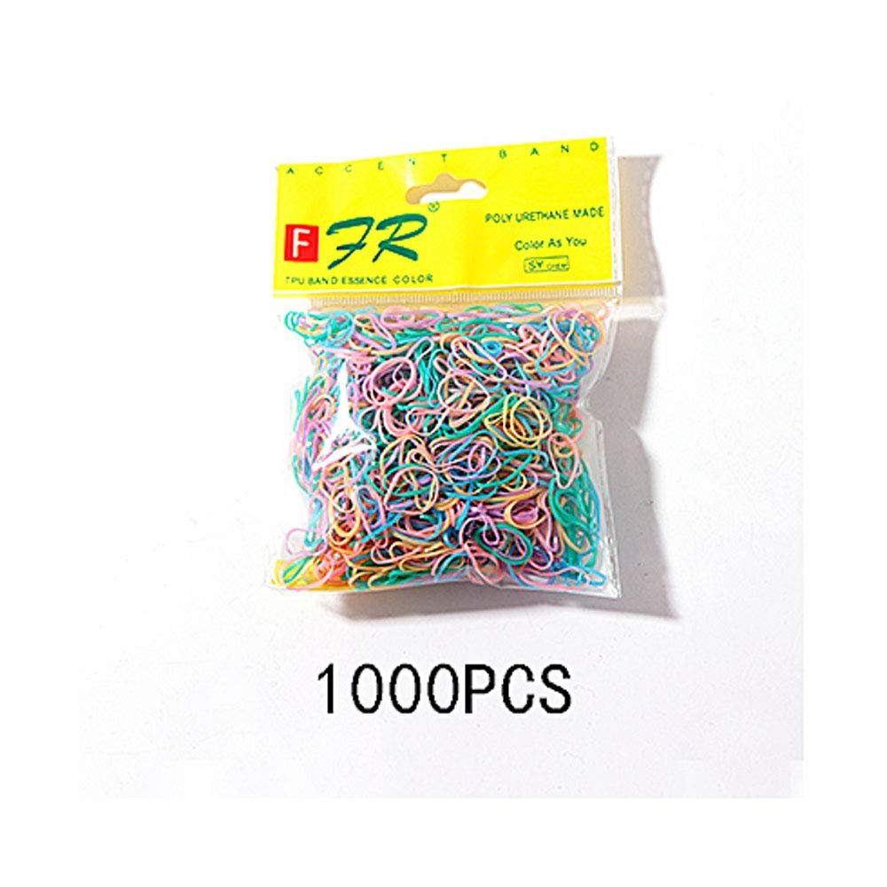 1000PCS Cute Girls Colourful Ring Disposable Elastic Hair Bands Ponytail Holder Rubber Band Scrunchies Kids Hair Accessories,E