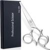 Moontay 5.5" Hair Cutting Shears with Large Finger Holes, Professional Barber Stylist Scissors, Salon Hair Cutting Scissors, 440C Japanese Stainless Steel, Silver view 1