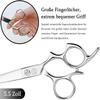 Moontay 5.5" Hair Cutting Shears with Large Finger Holes, Professional Barber Stylist Scissors, Salon Hair Cutting Scissors, 440C Japanese Stainless Steel, Silver view 3