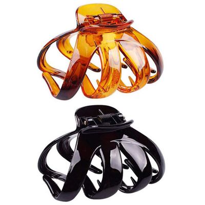 Fodattm Set of 2 Women Hard Plastic Octopus Hair Claws Jaw Clips High-grade Hair Clips Clamps Spider Hair Grip Hairpin (Small)