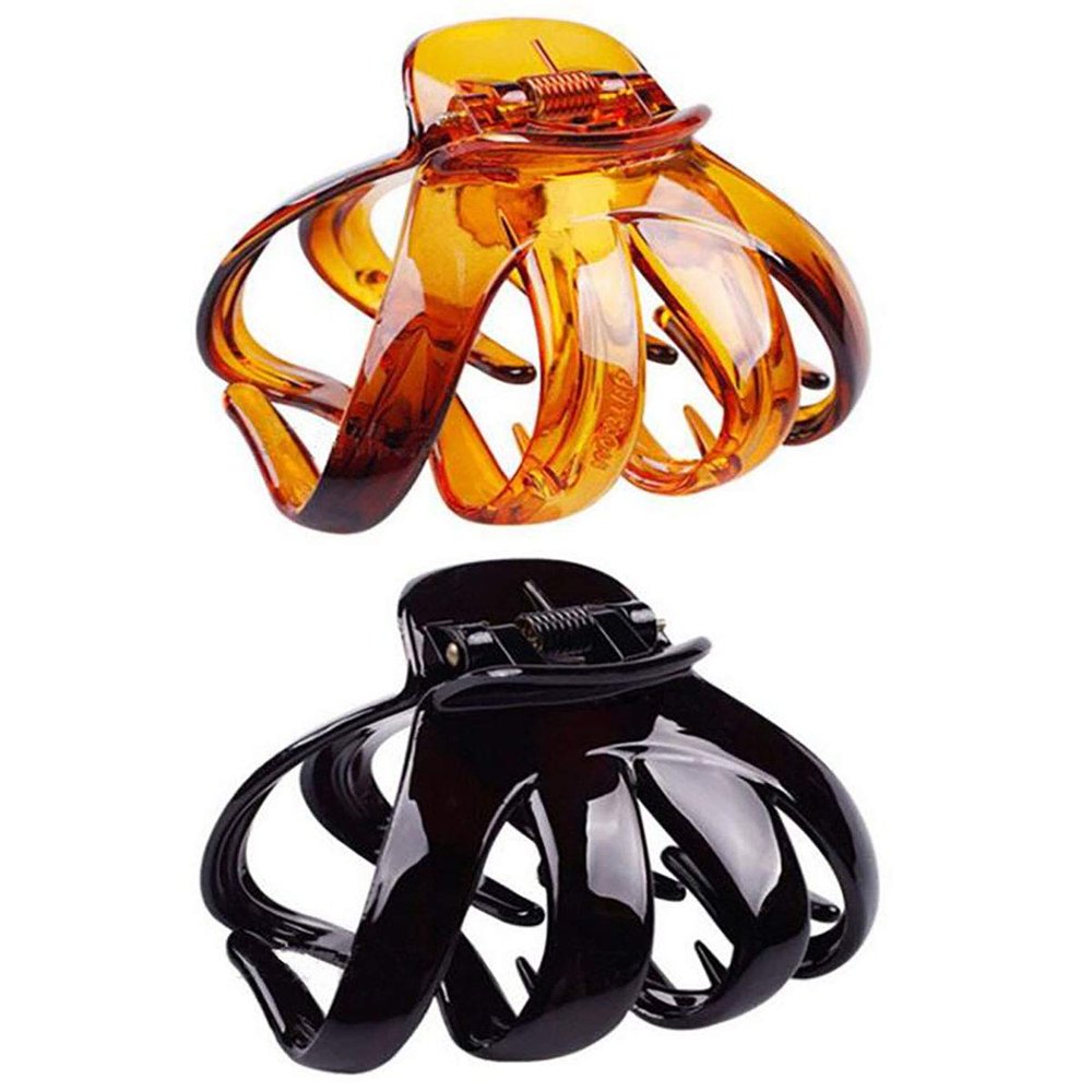 Fodattm Set of 2 Women Hard Plastic Octopus Hair Claws Jaw Clips High-grade Hair Clips Clamps Spider Hair Grip Hairpin (Small)