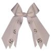 Softball Small Hair Bow, Made in the USA, white pony band, many colors, (White) view 1