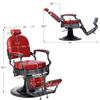 BarberPub Heavy Duty Vintage Barber Chair All Purpose Hydraulic Recline Salon Beauty Spa Equipment 3850 (Red) view 2