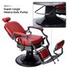 BarberPub Heavy Duty Vintage Barber Chair All Purpose Hydraulic Recline Salon Beauty Spa Equipment 3850 (Red) view 4
