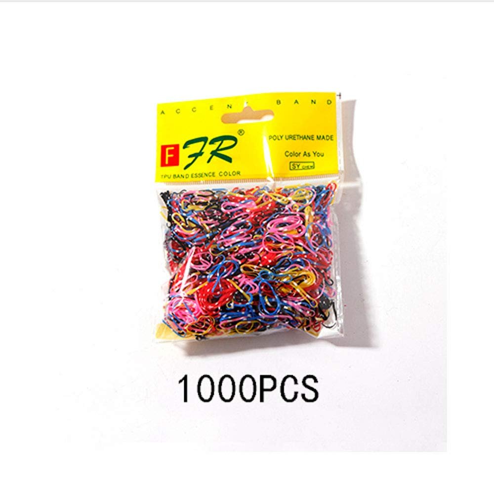 1000PCS Cute Girls Colourful Ring Disposable Elastic Hair Bands Ponytail Holder Rubber Band Scrunchies Kids Hair Accessories,C