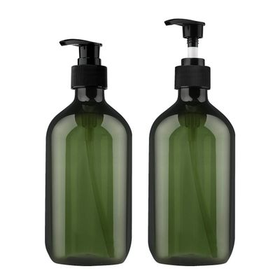 Yebeauty Pump Bottles, 17oz/500ml Liquid Soap Pump Bottles Dispenser Large Empty Plastic Refillable Containers- 2 Pack Green