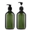 Yebeauty Pump Bottles, 17oz/500ml Liquid Soap Pump Bottles Dispenser Large Empty Plastic Refillable Containers- 2 Pack Green view 1