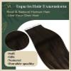 Ugeat Dark Brown Tape in Hair Extensions for Women Tape ins Real Remy Human Hair Balayage Seamless Invisible Dark Brown Mix Medium Brown Straight Long Natural for Girl Party Wear 22 Inch 50G 20Pcs view 2