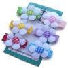 No Metal Clip HAIR BOWS with soft self fasteners for Baby Girl - BEST BABY GIFT Small Mini Bow Flowers Petals Lavender Yellow Green Pink Blue Red newborn cute bows soft Rubber Bands Hair Ties included view 2