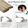 RUNATURE Weft Hair Extensions Human Hair,16 Inch Blonde Sew in Hair Extensions Real Human Hair, Straight Thick Sew in Human Hair Weft Extensions #8P60 100g view 3
