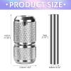 ATOMUS 25mm Tattoo Grips Tubes Self-lock Aluminum Alloy Tattoo Gun Grip Auto Self Locking Handle for Tattoo Machine Supply Body Art Tattoo Machine Parts (Silver) view 2