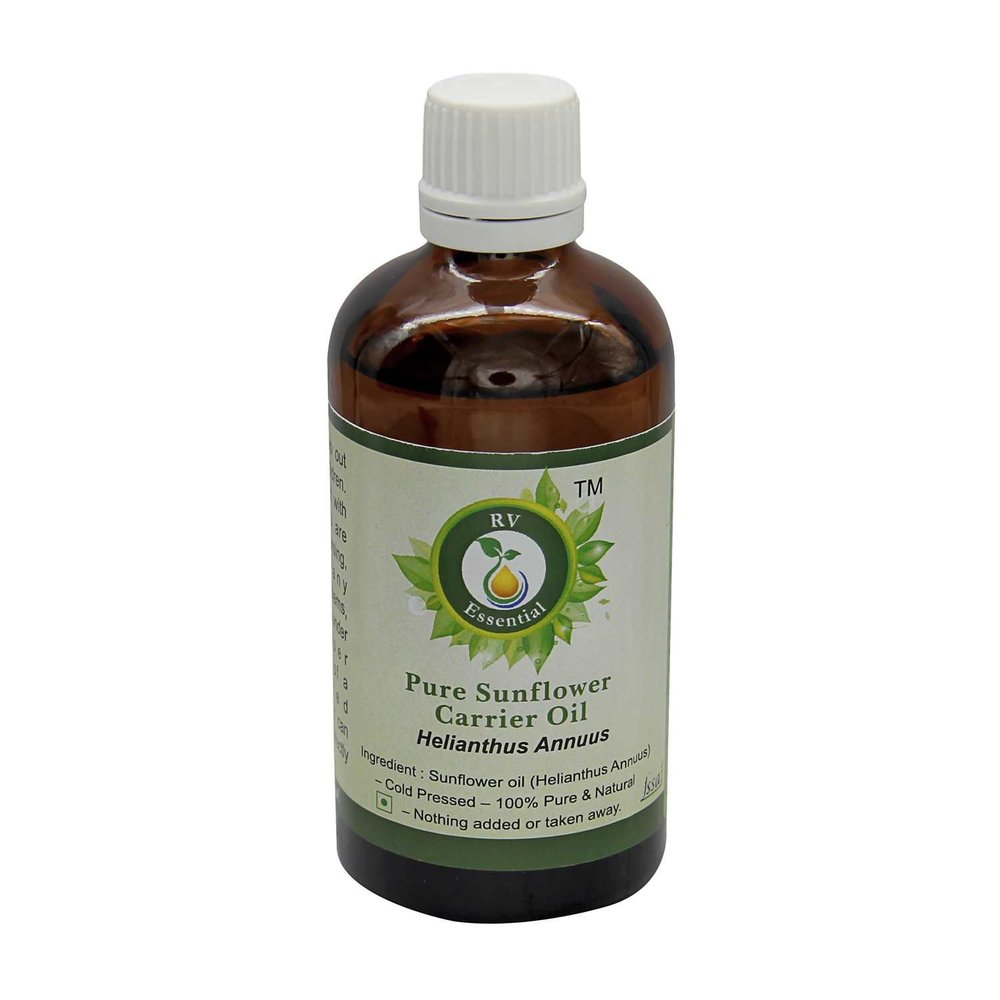 Sunflower Oil | Helianthus Annuus | Sunflower Seed Oil | for Hair | for Cooking | for Body | for Face | Unrefined | 100% Pure Natural | Cold Pressed | 10ml | 0.338oz by R V Essential