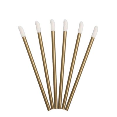 AKOAK 50 Pcs Disposable Lipstick Brush, Lip Gloss Stick, Applicator, Portable Eyeshadow Lip Gloss Brush Cosmetic Tool (gold)