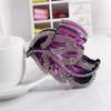 Women Lady Elegant Rhinestones Hair Claw Acrylic Leaves Hair Clip Hairpin Exquisite Fancy Hair Jaw Clips (Wine Red) view 2