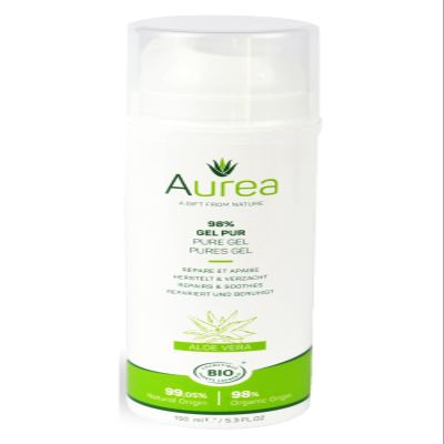 Aurea Aloe Vera Pure Gel - Naturally Cleansing And Hypoallergenic - Soothing And Healing Properties - Removes Dead Cells And Restores Skin - Ideal For Redness And Skin Irritations - 5.3 Oz