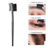 AKOAK 5 Pcs Dual-purpose Double-head Eyelash Comb and Eyebrow Brush Comb, Eyebrow Modification and Eyelash Extension Beauty Makeup Tool, Black view 3