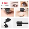 AKOAK 5 Pcs Dual-purpose Double-head Eyelash Comb and Eyebrow Brush Comb, Eyebrow Modification and Eyelash Extension Beauty Makeup Tool, Black view 4