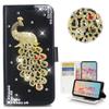 STENES Bling Wallet Case Compatible with Google Pixel 2 - STYLISH - 3D Handmade Crystal Peacock Magnetic Wallet Design Leather Cover Case - Black view 1