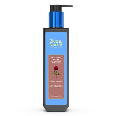 Blue Nectar Stretch Mark Cream for Pregnancy and Postpartum, Moisturizing Body Lotion for Women with Cocoa and Shea Butter for Pregnancy Gifts (12 Herbs, 6.76 fl oz)