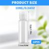 10ml Clear Plastic Squeeze Bottle with Flip Cap - Empty Refill Cosmetic Perfume Makeup Water Cleanser Shower Gel Emulsion Lotion Liquid Sample Container Pack of 12 (Clear Cap) view 2